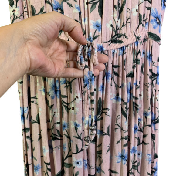 AMERICAN EAGLE Pink Floral Off-Shoulder Maxi Dress - Picture 7 of 13